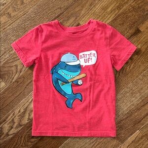 Cat & Jack Red Shark Graphic T-Shirt Size 5T